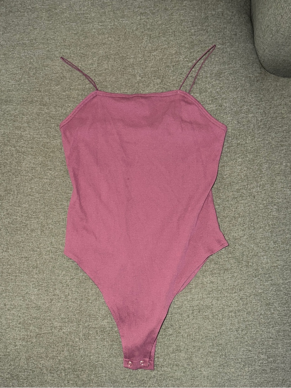 wild fable Mauve Pink Ribbed Spaghetti-Strap Bodysuit
